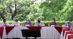 En el club Comercio se instaló de manera oficial la mesa de negociaciones para buscar levantar el paro campesino./Foto Cortesía