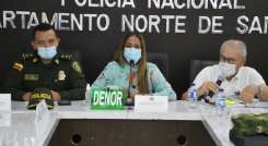 La gobernadora encargada de Norte de Santander, Taiz del Pilar Ortega y el alcalde de Cúcuta, Jairo Yáñez pidieron a los manifestantes ejercer su derecho a la protesta de manera pacífica./Foto: suministrada