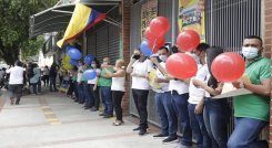 Plantón de peleteros por falta de insumos en Cúcuta./Foto: Alfredo Estévez - La Opinión