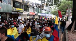 En Cúcuta, cientos de personas marcharon en las calles para rechazar nuevamente la reforma tributaria.  / Foto: Luis Alfredo Estevez