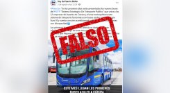 En redes sociales circuló una noticia falsa sobre la llegada este mes de buses para el nuevo sistema de transporte.
