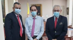 La agenda del alcalde Jairo Yáñez, en compañía del gerente de la EIS Cúcuta, José Antonio Lizarazo, incluyó una reunión en el despacho del ministro de Hacienda, Juan Manuel Restrepo (centro). / Foto: Alcaldía de Cúcuta