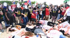 Protestas en contra de Bolsonaro en Brasil.
