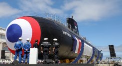 Submarino nuclear francés "Suffren" en Cherburgo, noroeste de Francia. /AFP