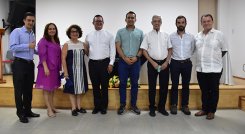 Darío Higuera, Fabiola García Herreros, María Lourdes García Herreros,  padre Harold Castilla, José Miguel Bonilla, Gonzalo Unda, Francisco José Unda y Julio César García Herreros.