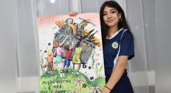 Juliana Benavides fue la ganadora de la categoría de pintura libre en este concurso de paz de la ARN. / Foto: Cortesía