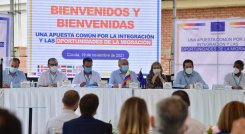 La Unión Europea reafirmó su compromiso y su apoyo al Gobierno nacional para fomentar la integración de la población refugiada y migrante proveniente de Venezuela y apoyar a las comunidades de acogida. / Foto: Cortesía 