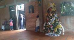 Arman el arbolito de Navidad y el pesebre juntos 