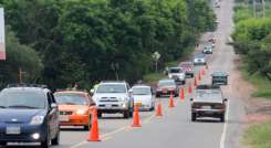 Congestión en la vía a El Zulia