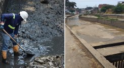 Sacaron 170 toneladas de basura del desarenador la Cabrera en Cúcuta./Foto: cortesía