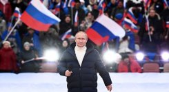 Putin desaparece repentinamente en pleno discurso en televisión./Foto: AFP