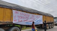 Campesinos protestaron hoy en el catatumbo por el reinicio de la erradización de cultivos de coca./Foto cortesía
