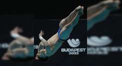 El chino Zongyuan Wang, campeón del mundo de salto de 3 metros clavados./Foto: AFP