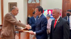Álvaro Leya, canciller designado por el presidente electo, Gustavo Petro, y su par de Venezuela, Carlos Faría, se reunieron en San Cristóbal. / Foto: Cortesía