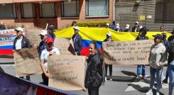Cientos de docentes del Catatumbo llegaron a Bogotá para unirse al plantón. / Foto: Cortesía / La Opinión 