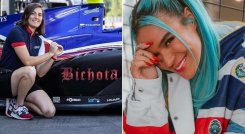 La piloto colombiana Tatiana Calderón y la cantante Karol G  dos figuras colombianas.