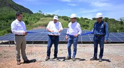 El sistema fotovoltaico de 186 kilovatios instalados fue inaugurado el pasado sábado en la mina Bellavista. / Fotos Jorge Iván Gutiérrez /La Opinión