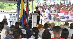 La ministra de Cultura, Patricia Ariza, hizo el anuncio desde la Casa Museo del General Francisco de Paula Santander en Villa del Rosario./Foto: Jorge Gutiérrez - La Opinión