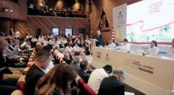 El ministro de Hacienda y Crédito Público José Antonio Ocampo, durante el Congreso Cafetero. / Foto: Cortesía