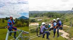 Carmen Feliza (derecha) durante una de las jornadas de formación en La Ceja, Antioquia, en compañía de sus instructores. / Fotos Cortesía