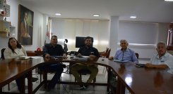 Sandra Guzmán (Fitac), Víctor Méndez (CCV), Sergio Castillo (CCC), Leonardo Méndez (Colfecar) y Nelson Ureña (Asoata)./ Foto Leonardo Favio Oliveros-La Opinión