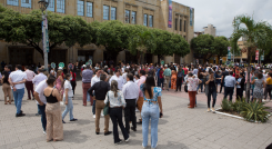 El Parque Santander fue el punto de encuentro del palacio municipal y otros locales cercanos 