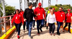 Las autoridades del Táchira y Norte de Santander recorrieron el puente internacional La Unión./Foto Cortesía