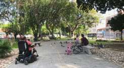 El parque aún conserva la zona de juegos para niños que tenía anteriormente. / Foto: Nicolás Mojica.  