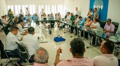 Productores pequeños de palma del Catatumbo y empresarios del sector se reunieron con la ministra de Agricultura en Cúcuta./Foto Cortesía