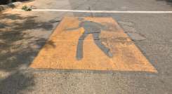 Las señalizaciones fueron pintadas en la calle 25 con avenida 7 del barrio Santo Domingo. /Foto: Nicolás Mojica.