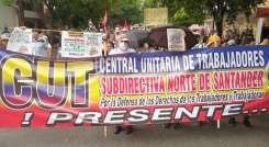 Marcha de protesta adelantada por los sindicatos de Cúcuta/Foto Orlando Carvajal