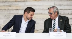 El presidente de Senado, Iván Name, junto al presidente de la Cámara de Representantes, Andres David Calle