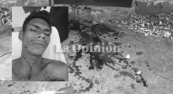 El rastro de la sangre aún permanece en el cemento. / Foto: Nicolás Mojica. 