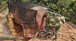 Refinerias ilegales localizadas en zona rural de Tibú. 