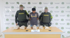 Jhon Freddy Ramírez fue capturado con la droga en la vía Sardinata-Cúcuta.