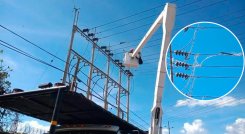 Seis horas le tomó al personal de CENS solventar una falla en la Subestación Belén, por el enredo de una cometa./ Foto Cortesía