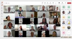 Conectados con Barranquilla y Cúcuta, a través de plataformas digitales, los empresarios postulados hacen parte de plenarias de evaluación.