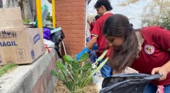 También se le hizo una jornada de embellecimiento al parque La Virgen. / Foto: Nicolás Mojica.