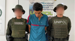 Alias Chino fue capturado en el barrio Antonia Santos durante labores de patrullaje.