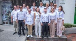 Directivos de Corponor acompañan aquí al director general de la institución, Rafael Humberto Camacho y su señora esposa Paola Carreño./Foto cortesía