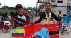 Camila De La  Hoz (izquierda) y Danilo Rodríguez bicicrosistas cucuteños.