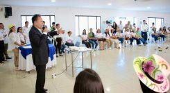 El gobernador William Villamizar en el acto de lanzamiento de la estrategia Brújula 2025/Foto cortesía