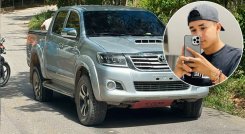 La camioneta Toyota gris, sin placas, fue robada por los autores del crimen. / Foto Cortesía