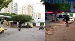 La Policía acordonó la entrada principal de las torres, mientras duró la inspección del paquete.  Fotos: Cortesía y Stefany Peñaloza.