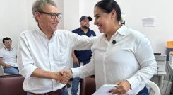 Enrique Pertuz, aspirante a la Cámara de Representante, y Corina Durán, a quien le fue revocada su aspiración./Foto Cortesía