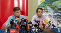 Diego Fernando Mora, gerente de la EIS, y Fabio Ernesto Araque, gerente Veolia Aguas de Norte de Santander./Foto: Cortesía