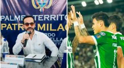 Abelardo posesión y FPC. Fotos: X abelardodelaespriella y nacionaloficial. El Colombiano.