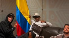 Lamine Yamal con la bandera de Colombia. Captura de Instagram de Yamal.