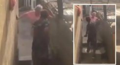 Violencia contra adulta mayor en Medellín. Foto: Captura de video. El Colombiano.