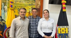 Mesa directiva del Concejo 2027, conformada por Guillermo León (presidente); Sergio Matamoros, Primer Vicepresidente, y Gimena C amacho, segunda vicepresidente./Foto: Cortesía